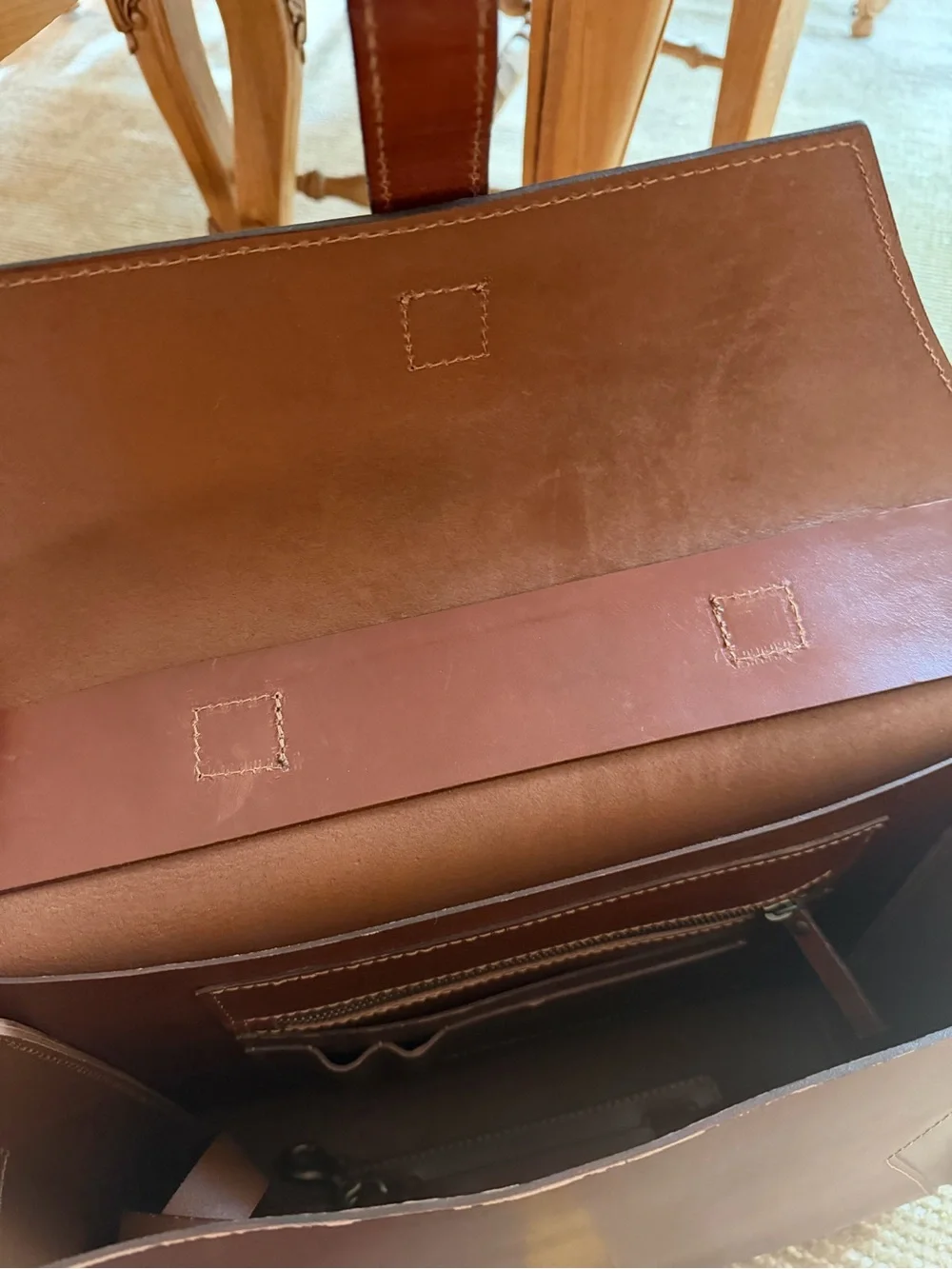 Men's Leather Briefcase in Chestnut Brown